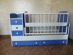 Дитяче ліжко-трансформер  синій